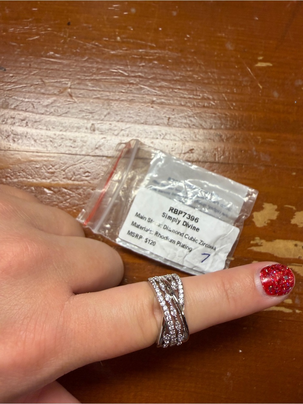 Bomb Party Size 7. Simply Divine Rhodium-Plated Cubic Zirconia